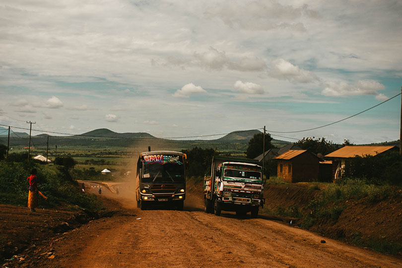 Minibuses - a major means of transportation in Tanzania