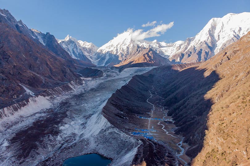 Wonderful view of Manaslu region during Autumn