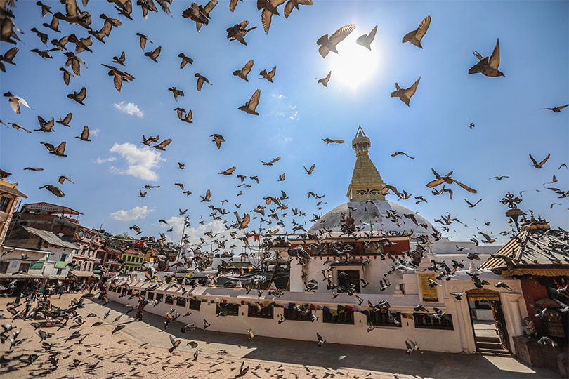 Mesmerizing Boudhanath in Nepal, Transit location for all Details of Flight from North America to Bhutan 