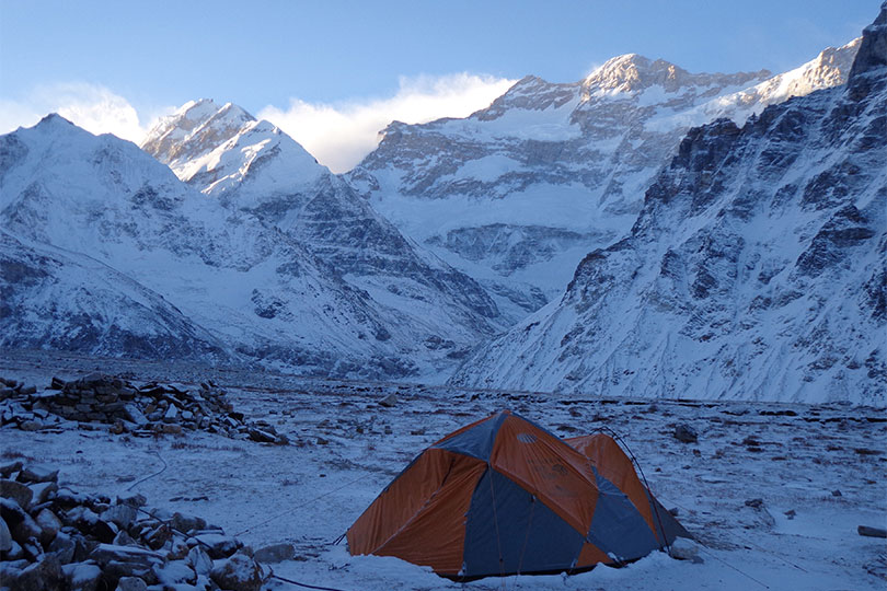 Camping during Kanchenjunga Trek