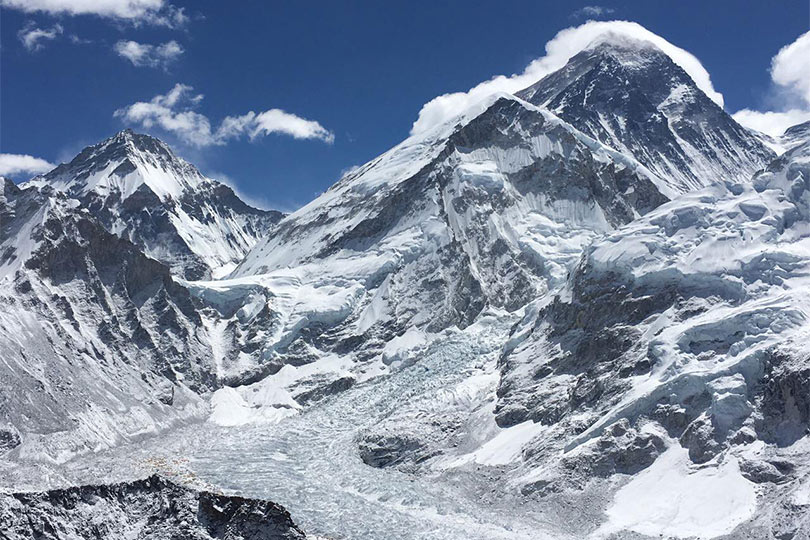 View of the Magnificent Mount Everest; photography via Drone