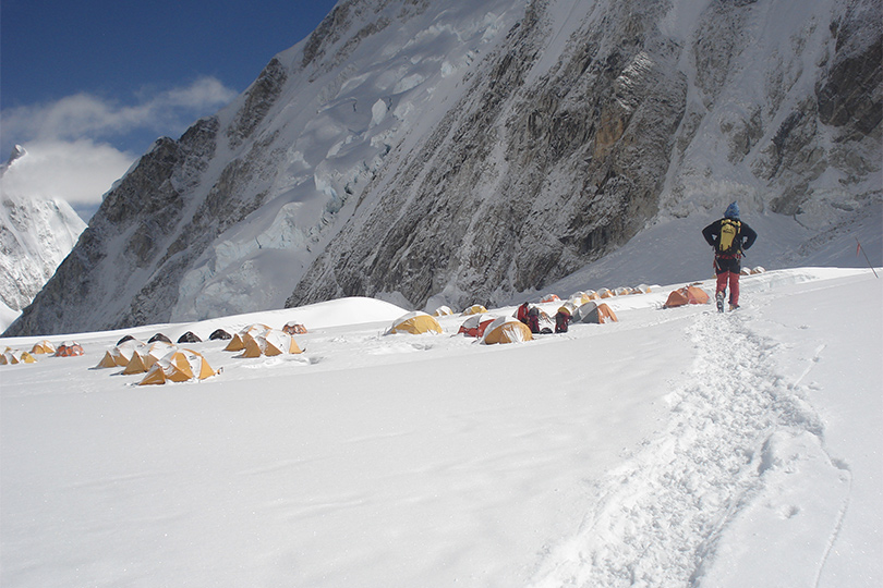 Camping during the Everest Expedition during fall season