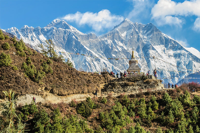 Along the Everest Highway during everest base camp trek